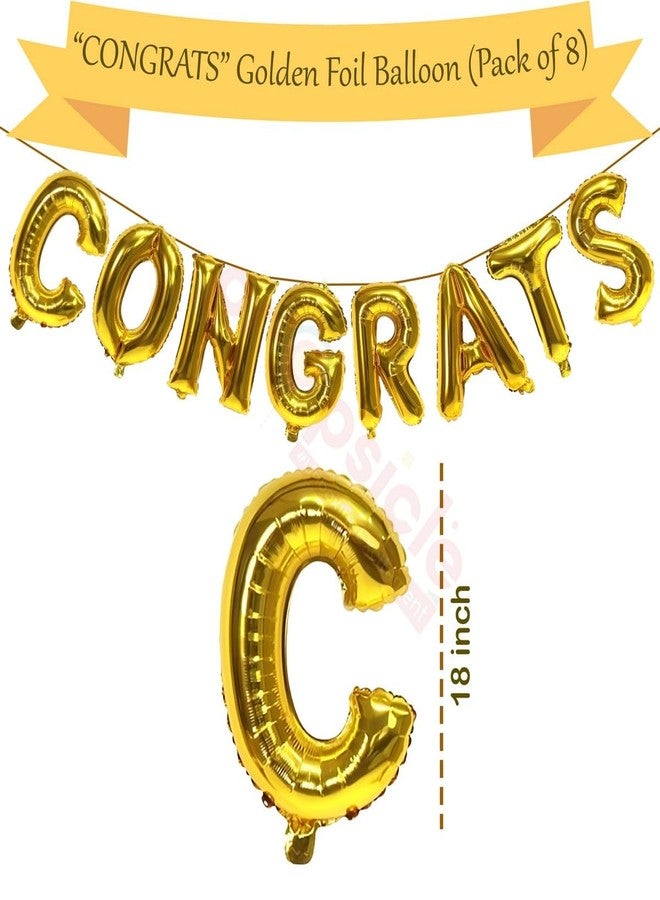 بروبسيكل بالونات فويل ذهبية على شكل حروف تهنئة من بروبسكل، مقاس 16 بوصة - مثالية لحفلات التخرج، والزفاف، وحفلات استقبال المولود، واحتفالات النجاح في العمل، وحفلات الوداع، وحفلات الترقية، ولافتة احتفال ذهبية. - Image 2